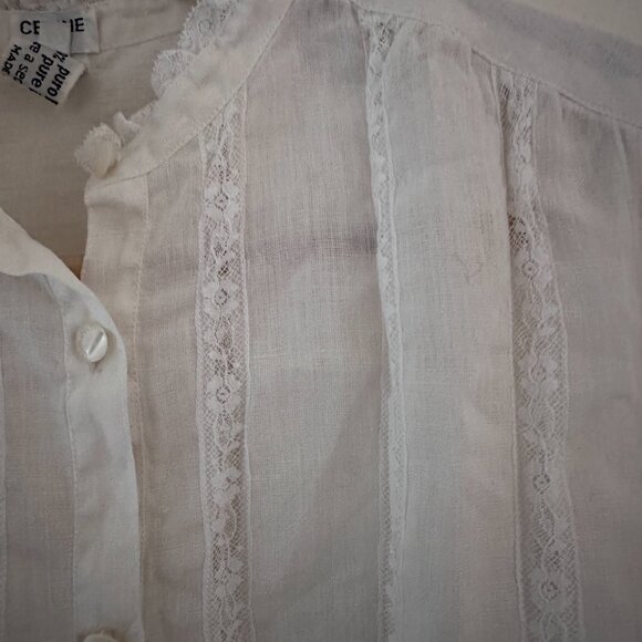 Vintage Céline Lace Detail Blouse – Size 40 (FR) - Picture 6 of 9